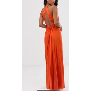 Halter Pleated Waisted Dress🍊🍑